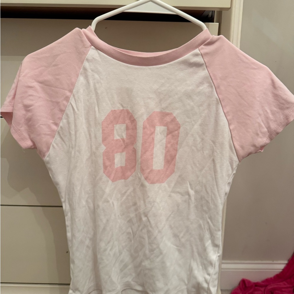Edikted Pink and White Crop Top